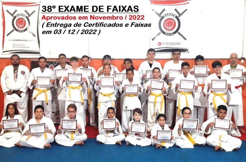  Projeto Shotokan realiza 38° exame de faixas e gradua mais 25 karatecas