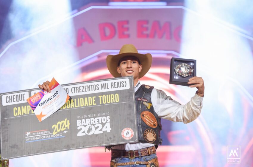  Everton Natan de Viradouro é o campeão do 31º Barretos International Rodeo