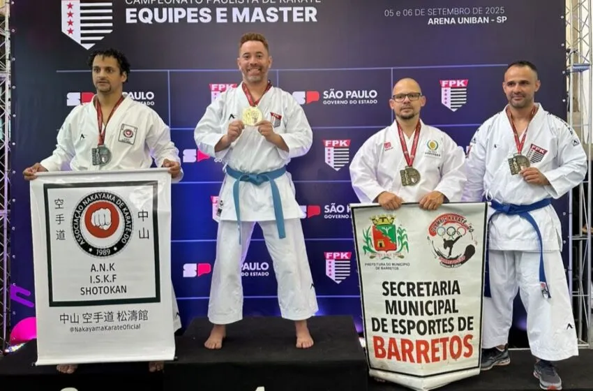  Karatê de Barretos brilha no Paulista Master com três medalhas