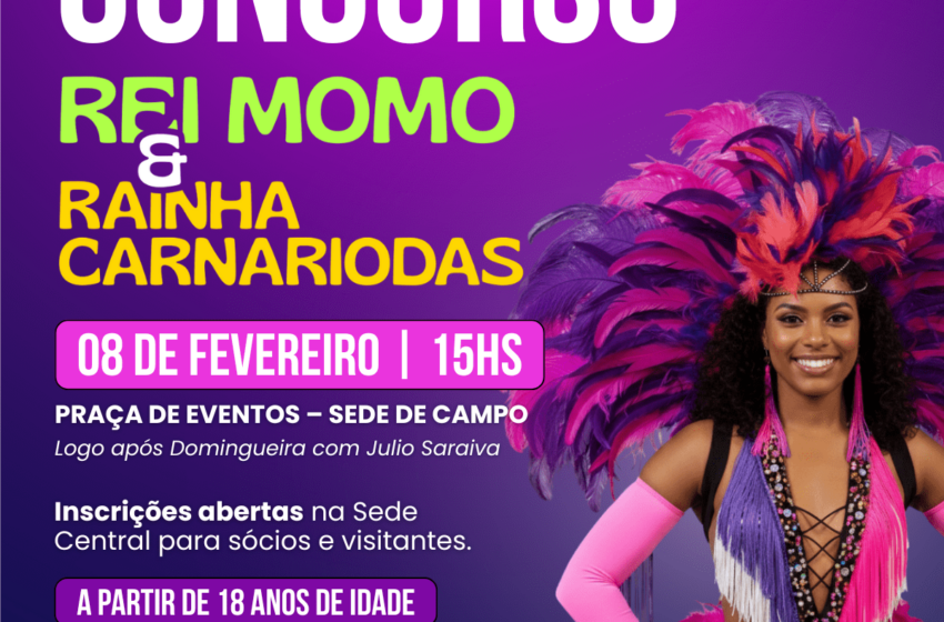  Concurso Rei Momo e Rainha do Rio das Pedras abre inscrições e promete movimentar o fim de semana