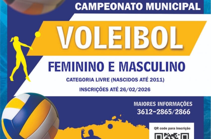  Inscrições abertas para o Campeonato Municipal de Vôlei 2026 em Barretos